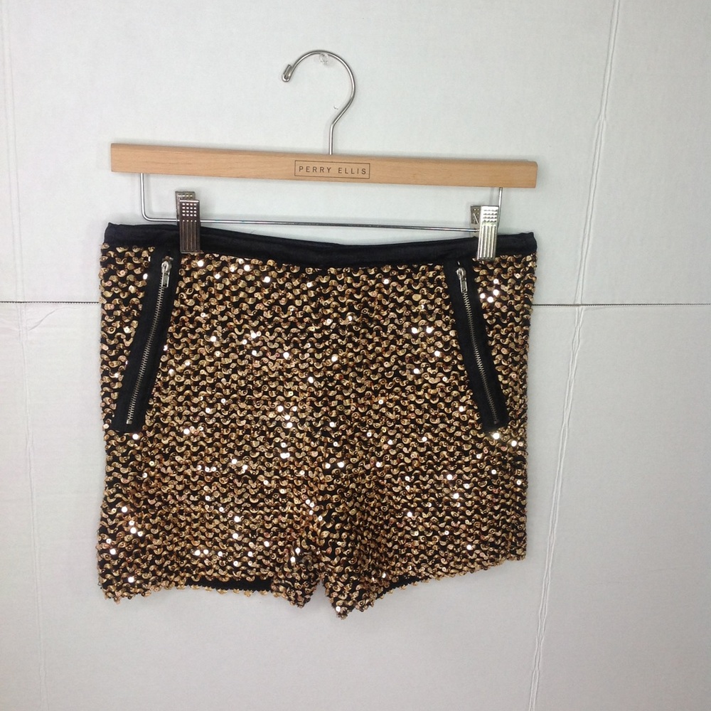 Cover Gold  Sequin Shorts